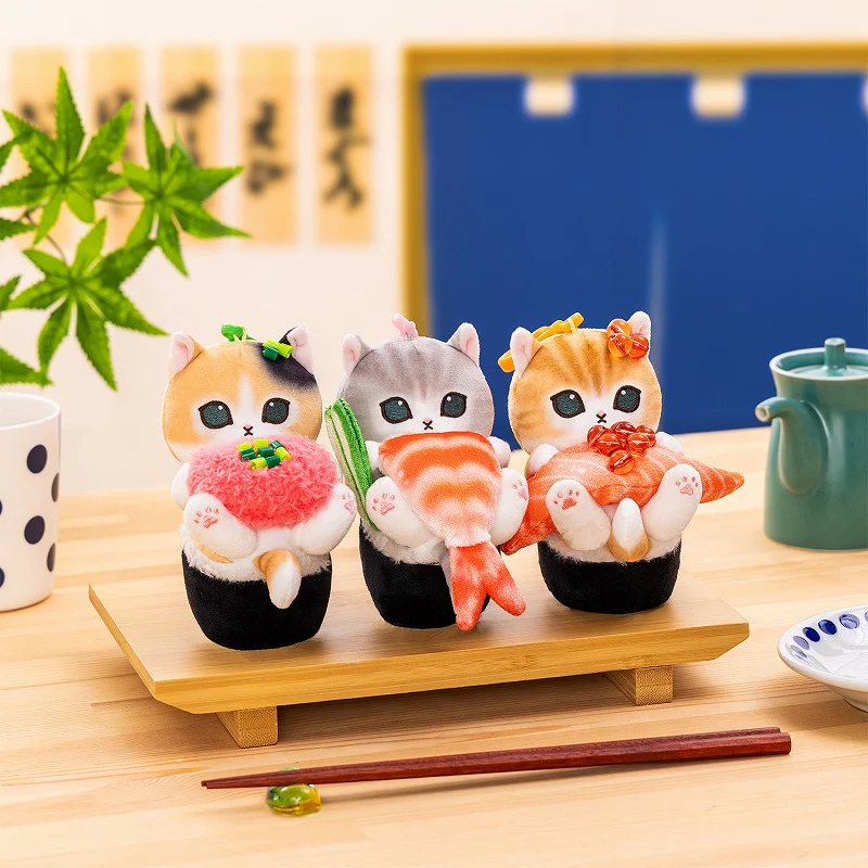 Mofusand｜ Sushi-like Cat Nyan Mascot Holder /Plush Keychain ｜H120 x W70 x D130mm approx.
