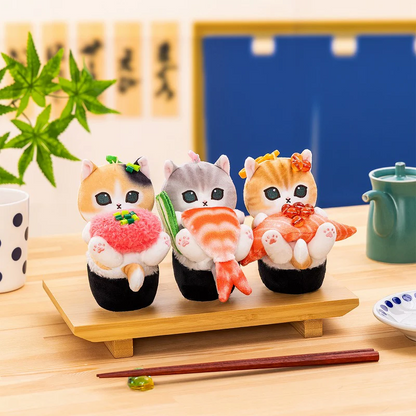 Mofusand｜ Sushi-like Cat Nyan Mascot Holder /Plush Keychain ｜H120 x W70 x D130mm approx.