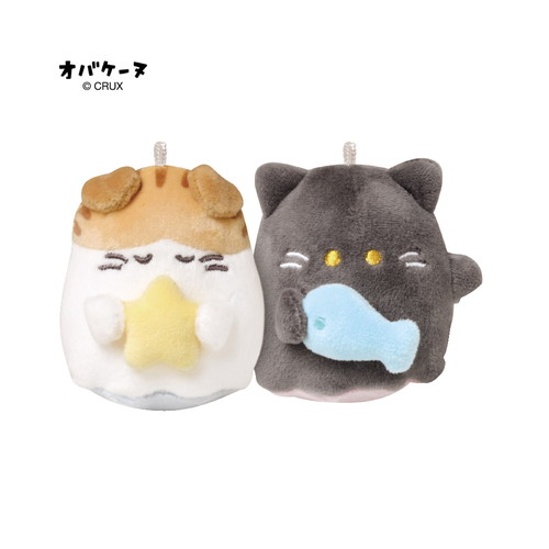 Nico Nui｜Obakeinu Smile Plush Keychain Scottine and Kuronekonu Pattern｜W120 x H140 x D65mm approx.