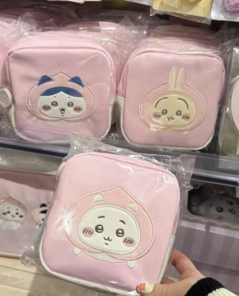 Chiikawa｜Peach series Square pouch｜H130×W130×D40mm approx.