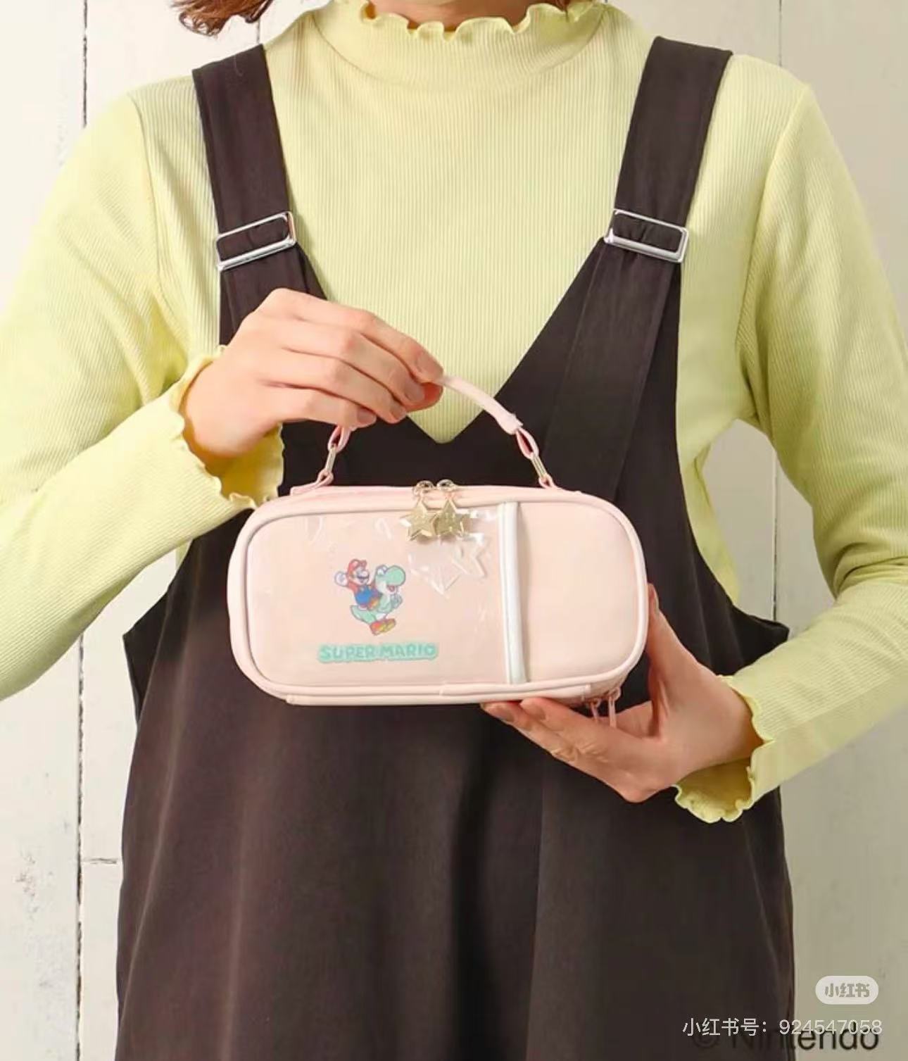 Nintendo｜Super Mario Brothers Round Zipper Pen Pouch Pencil Case｜200×120×50mm approx.