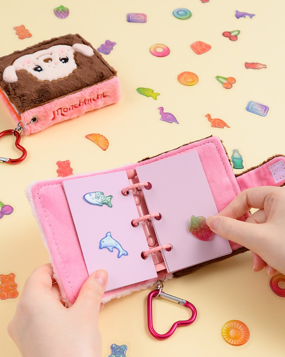 Monchhichi｜Fluffy Sticker Book｜ H9 x W10.5 x D3.5cm approx.