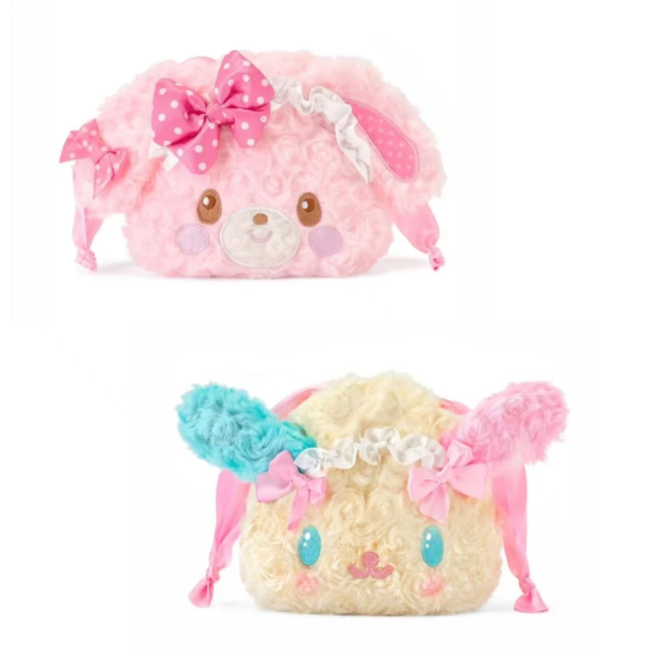 Sanrio｜GRL Characters Collaboration Curly Fur Head Dress Face DrawstringBag｜180x180 approx.
