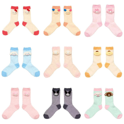 Sanrio｜Characters Plush Fluffy Crew Socks｜23-25cm approx.