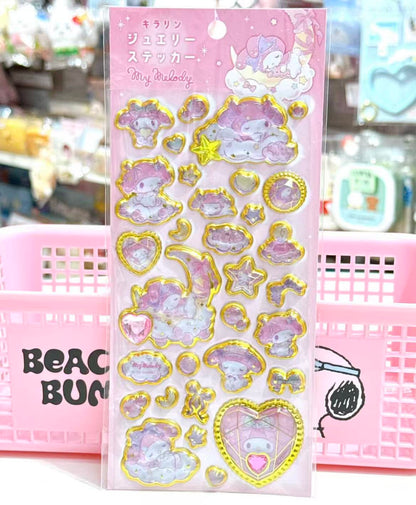 Sanrio｜Gold Foil Jewel Sticker｜220×95×5mm approx.