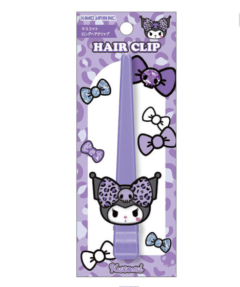 Sanrio｜Kuromi Gal Art Big Ribbon Leopard Long Hair Clip｜125×50×20mm approx.