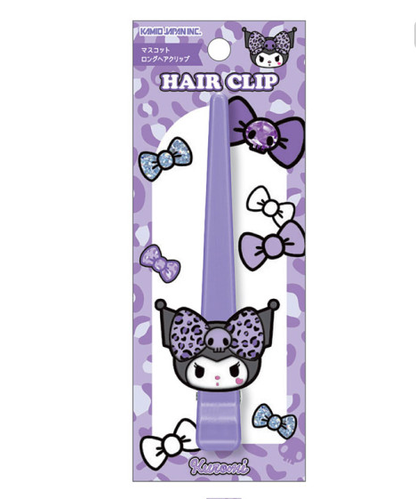 Sanrio｜Kuromi Gal Art Big Ribbon Leopard Long Hair Clip｜125×50×20mm approx.