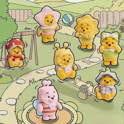 MINISO Disney Winnie the Pooh Touching Garden Series Flocking Figure Toy Blind Box