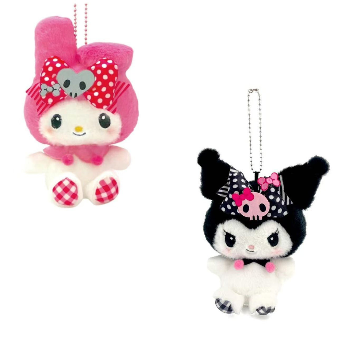 Sanrio｜Pink Black Party Mascot Holder /Plush Keychain｜ H18.5 x W18.5 x D7cm approx.