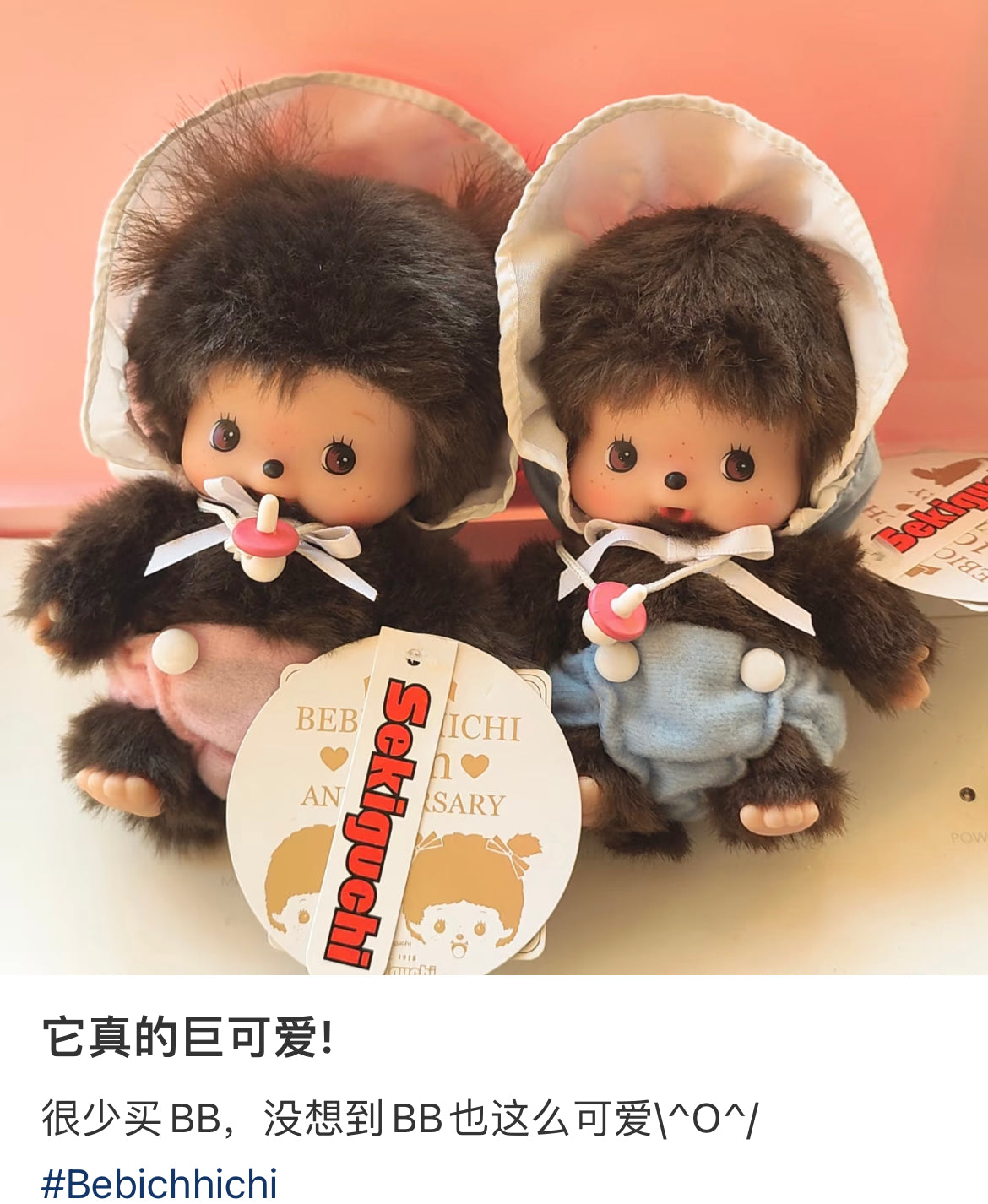 Monchhichi｜Bebichhichi Plush Doll｜S/13 x 8.7 x 6.2 cm approx.✔️