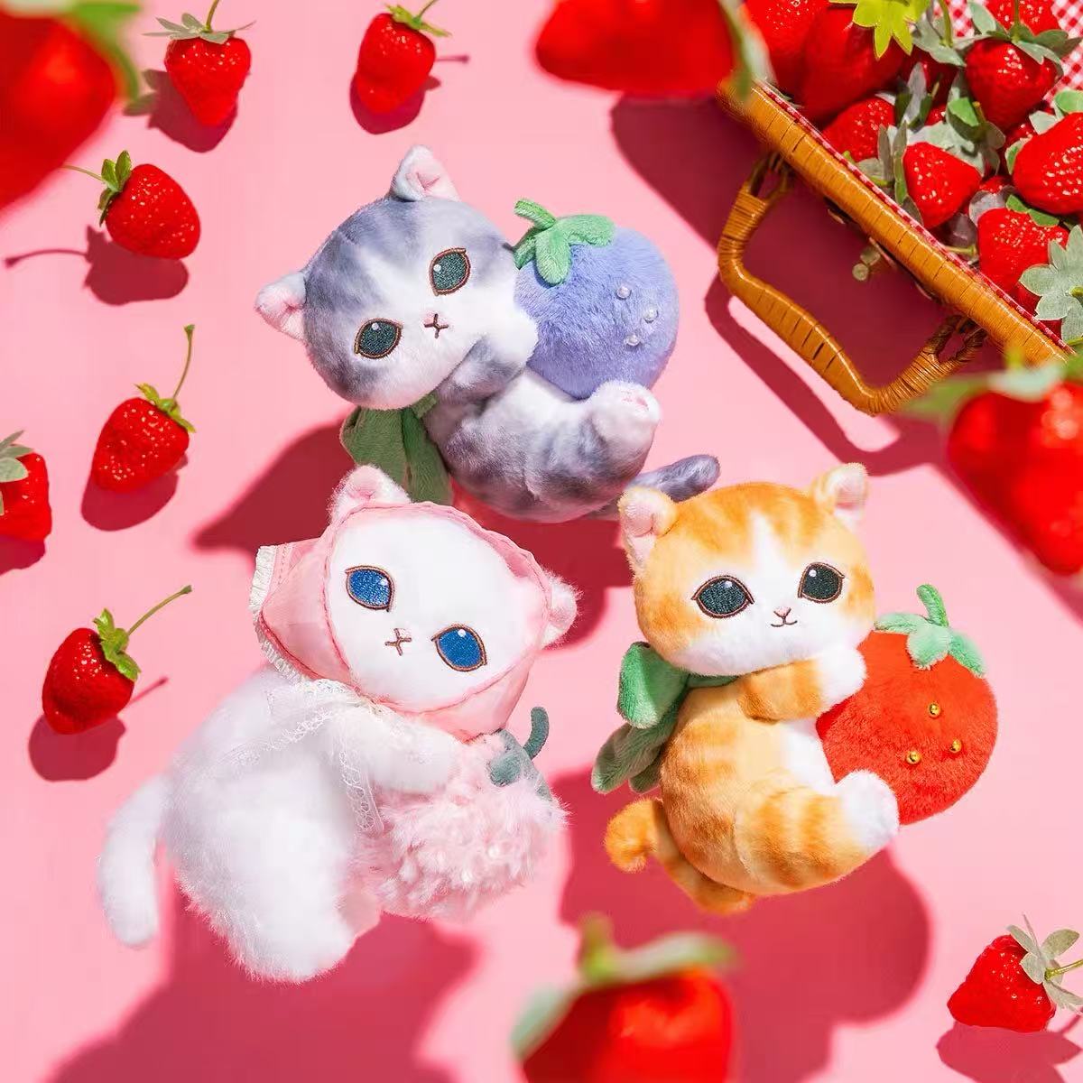Mofusand｜Merci Strawberry Fruit Cat Mascot Holder /Plush Keychain｜170×130×90mm approx.