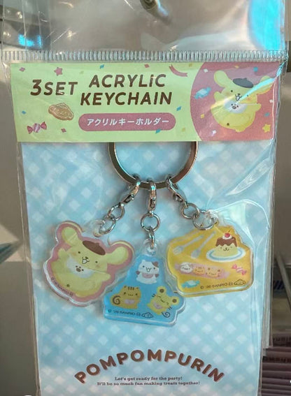 Sanrio｜Pompompurin 30th Anniversary POP UP Sweets Party 3-part Acrylic Keychain/Keyring