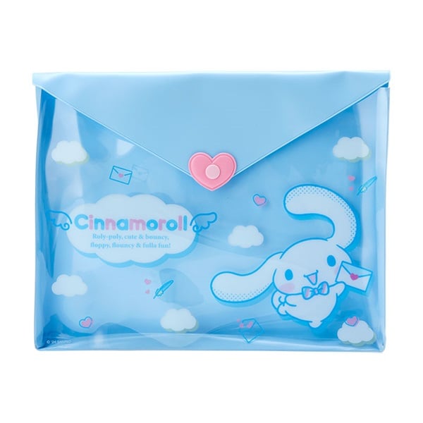 Sanrio｜玉桂狗信封造型透明扣式收纳袋｜26.5 x 20 x 3 cm
