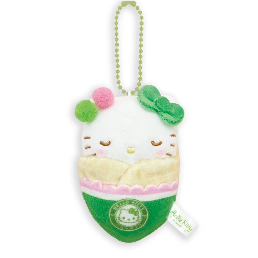 Sanrio｜Hello Kitty Rare Matcha Sweets Swaddle Mascot Holder /Plush Keychain｜6.0 x 9.0 x 12.0cm approx.