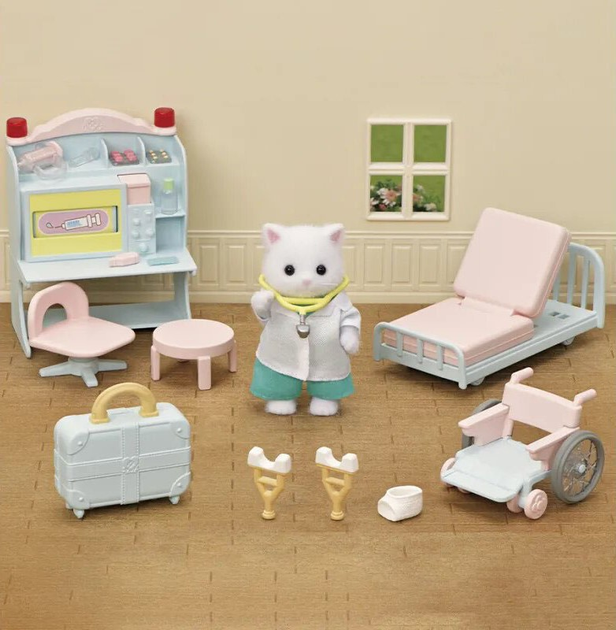 SylvanianFamilies森贝儿家族｜Village Doctor Starter Set-Persian Cat波斯猫乡村医生入门套组/玩具/过家家5705