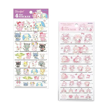 Sanrio｜4-Size Stickers｜H205 x W95 x D2mm approx.