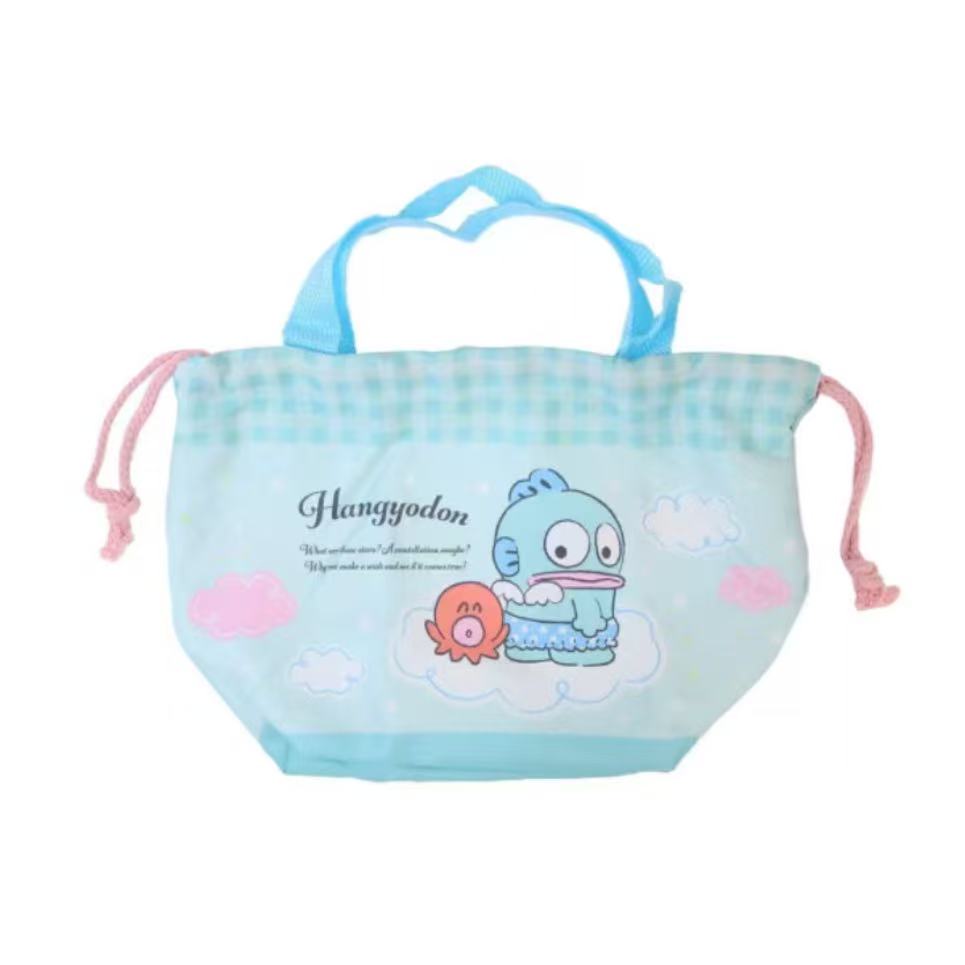 Sanrio｜Hangyodon Drawstring Pouch &amp; Lunch Bag｜285×165×120mm approx.