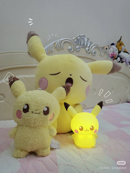 Pikachu皮卡丘｜Takara Tomy Pokemon-Pokepeace Puni Kyun Light 宝可梦软软捏捏多段变光皮卡丘小夜灯｜约15 x 15 x 10cm