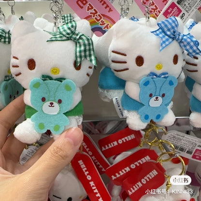 Hello kitty凯蒂猫｜彩虹色hellokitty毛绒挂件｜约6.5×5×9.5cm