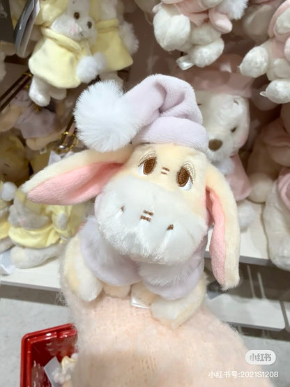 Disney迪士尼｜Plush Mascot Keychain - White Pooh Fruit Latte Color东迪冬日限定水果拿铁色睡衣睡帽斗篷系列可爱角色毛绒挂件/包挂｜约高 16.5 x 宽 10 x 深 9cm