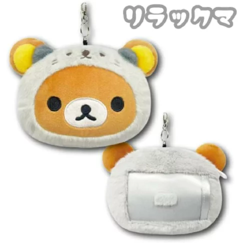 Rilakkuma｜Relax Sea Otter Face Reel Pass Case｜13 x 11 x 5 cm approx.