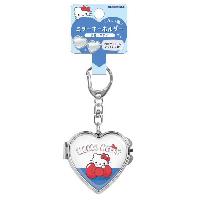 Sanrio｜Hello KittyHeart-shaped mirror keychain/keyring｜ 50x95x8mm approx.