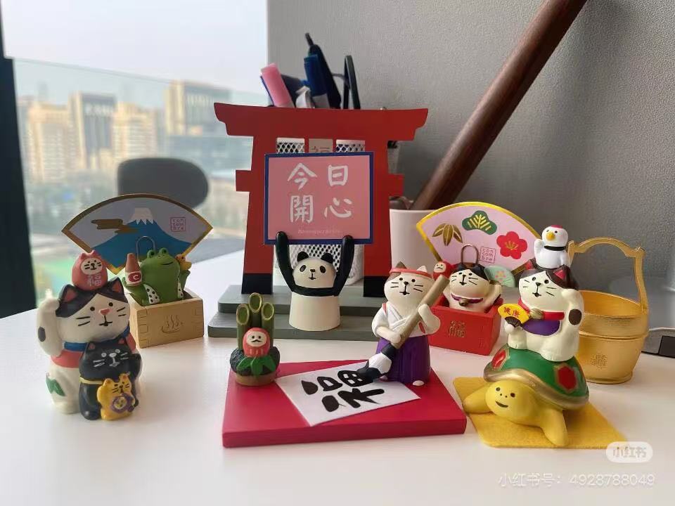 concombre｜DECOLE FUKU福MONO 新年招财猫系列健康吉祥猫咪树脂装饰摆件｜约44×72×h80 mm