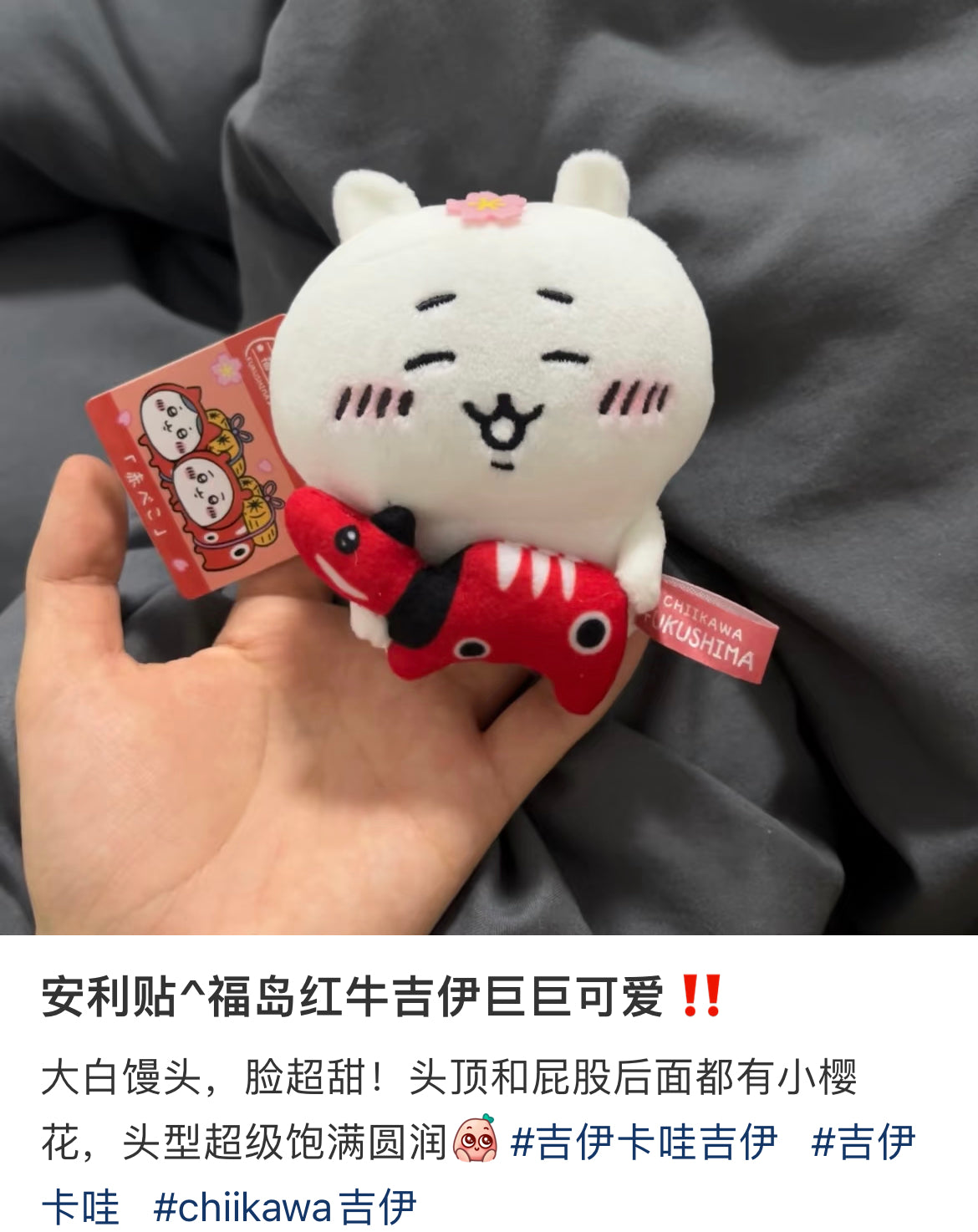 Chiikawa｜Akabeko Mascot Holder /Plush Keychain｜Total length about 10cm