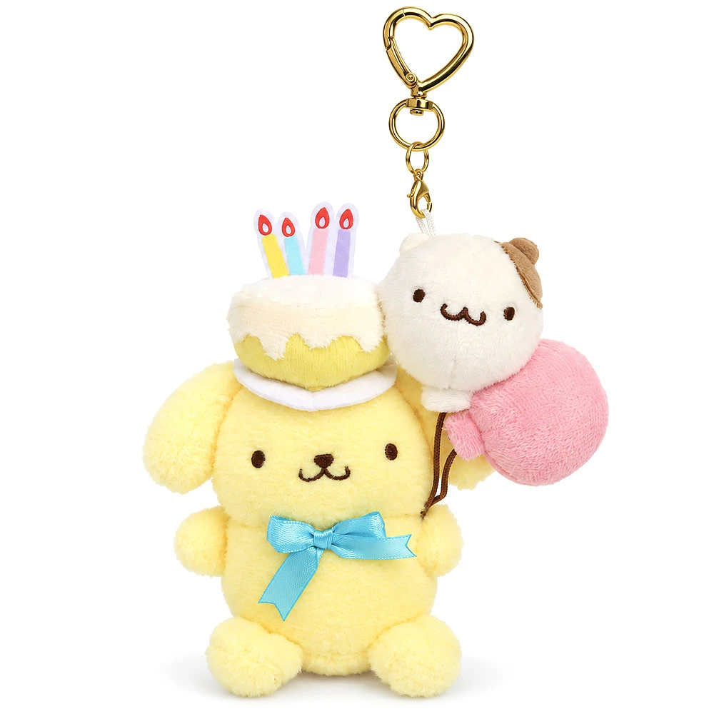 Sanrio｜Pompompurin 30th Anniversary Fair Mascot Holder /Plush Keychain｜H13.5 x W13.5 x D9cm approx.
