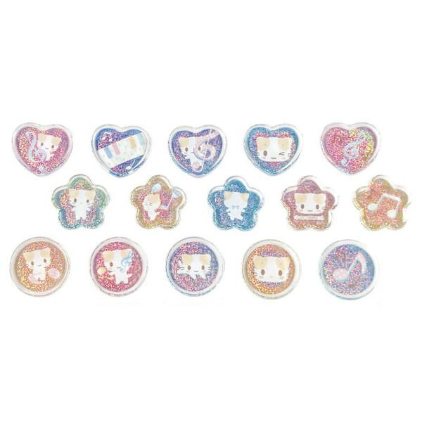 Sanrio｜Marshmallow-like fluffy cat crystal stickers｜15 piece