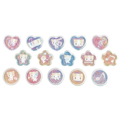 Sanrio｜Marshmallow-like fluffy cat crystal stickers｜15 piece