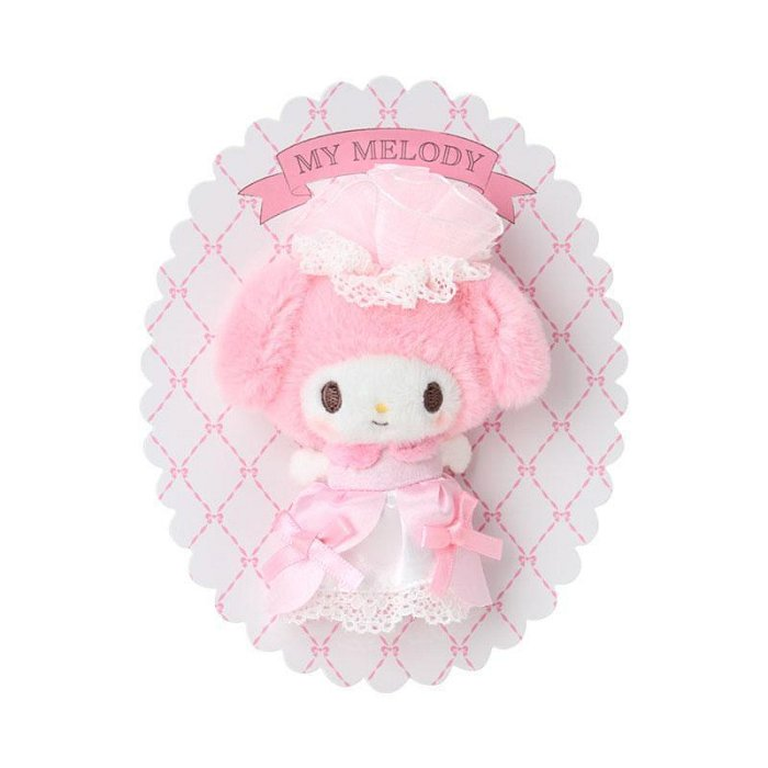 Sanrio｜My Melody Plush Badge Lady Melody｜7.5x4x9 cm approx.