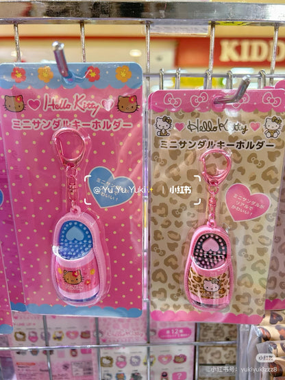 Hello Kitty凯蒂猫｜Mini Sandal Key Holder Zebra/Gogo Gal Collection怀旧复古辣妹系列凉鞋拖鞋造型可爱角色钥匙扣挂件/包挂｜约H67 x W32 x D15 mm