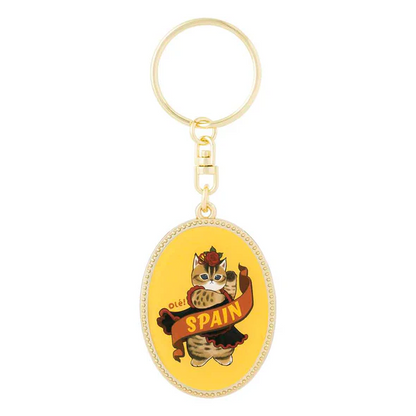 Mofusand｜mofumofu journey Oval Metal Keychain/Keyring｜H105 x W38 x D3mm approx.