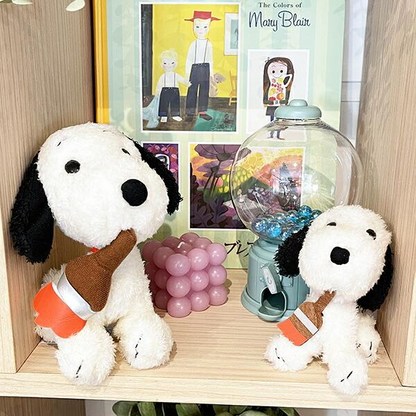 Snoopy史努比｜75th Celebration Mascot Plush Toy75周年限定咬毛刷毛绒玩偶钥匙扣挂件/包挂｜约10 x 7 x 12 cm