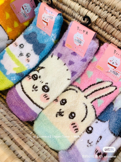 Chiikawa 吉伊卡哇｜超柔软毛茸茸可爱袜子｜适合约23-25cm