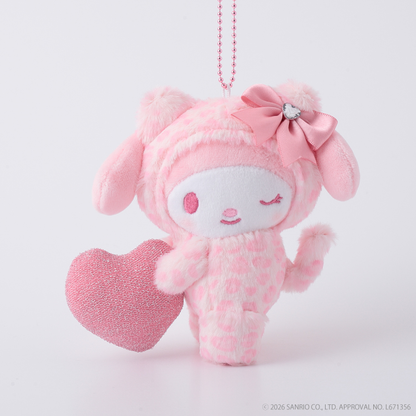 Sanrio｜leopard print heart hugging Mascot Holder /Plush Keychain｜H13cm approx.