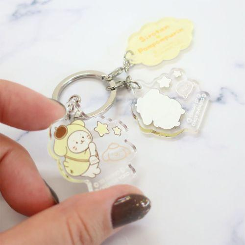 Sanrio｜Sirotan Characters 3-Piece Acrylic Keychain/Keyring｜4.6 x 3.9 x 0.3 cm approx.