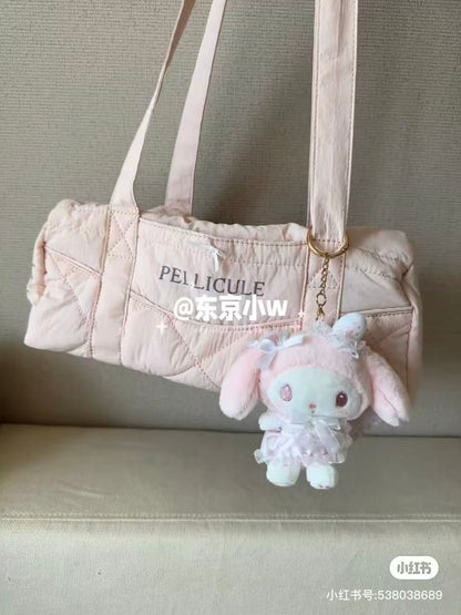 Sanrio｜My Melody White Strawberry Tea Time Mascot Holder /Plush Keychain｜13.5×4.7×12cm approx.