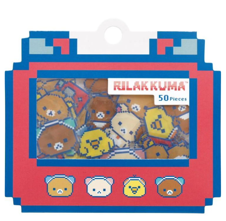 Rilakkuma｜Gaming Pixel Art Flake Sticker Set｜50 pieces
