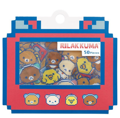 Rilakkuma｜Gaming Pixel Art Flake Sticker Set｜50 pieces