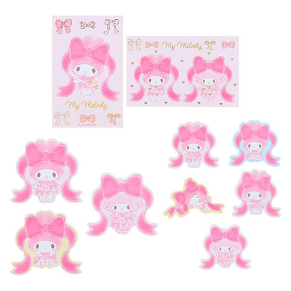 Sanrio三丽鸥｜My Melody Birthday 50th Anniversary Princess Ribbon Sticker 美乐蒂50周年生日粉桃甜心系列切模贴纸套装｜20枚入