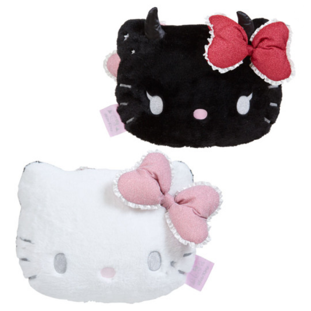 Hello kitty凯蒂猫｜Sanrio Original Face-shaped Cushion - Hello Kitty / Angel and Little Devil天使恶魔双面大脸抱枕｜约43×18×30cm