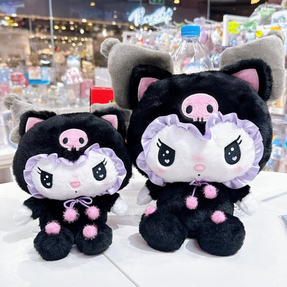 Sanrio三丽鸥｜Nakajima Sanrio Plush Toy Kuromi Black Cat S 库洛米生日黑猫系列S号毛绒玩偶/公仔｜约10.5 x 20.5 x 25.0cm