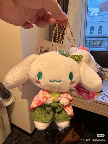 Sanrio三丽鸥｜Mascot Holder/ Matcha Sakura Kimono抹茶和服系列毛绒玩偶挂件/包挂｜约90×120×60mm