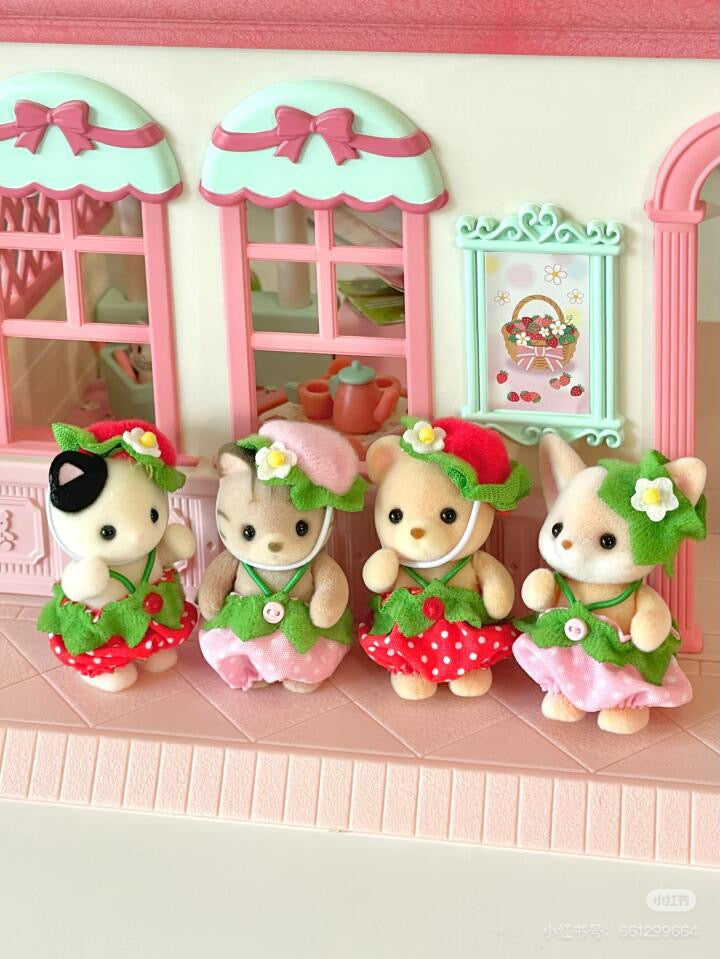 【limit 1】SylvanianFamilies｜ Strawberry Costume Babies set 5 babies Calico Critters Epoch Japan