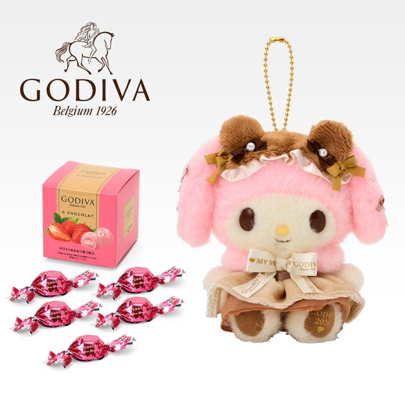 Sanrio｜GODIVA 2026 Mascot Holder /Plush Keychain