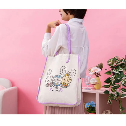 Chiikawa 吉伊卡哇｜超魔法少女/小魔仙系列大容量帆布包/单肩包/反面刺绣小八/侧面图案水壶位｜約H400×W360×D120mm