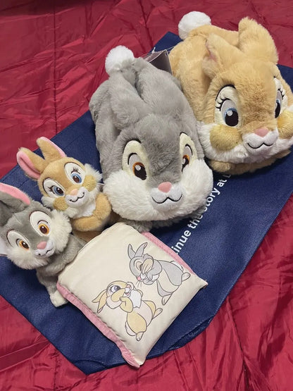 Disney迪士尼｜Fluffy超毛绒柔软厚实桑普邦尼包脚跟保暖防滑拖鞋/兔子耳朵/兔尾巴｜23-25cm