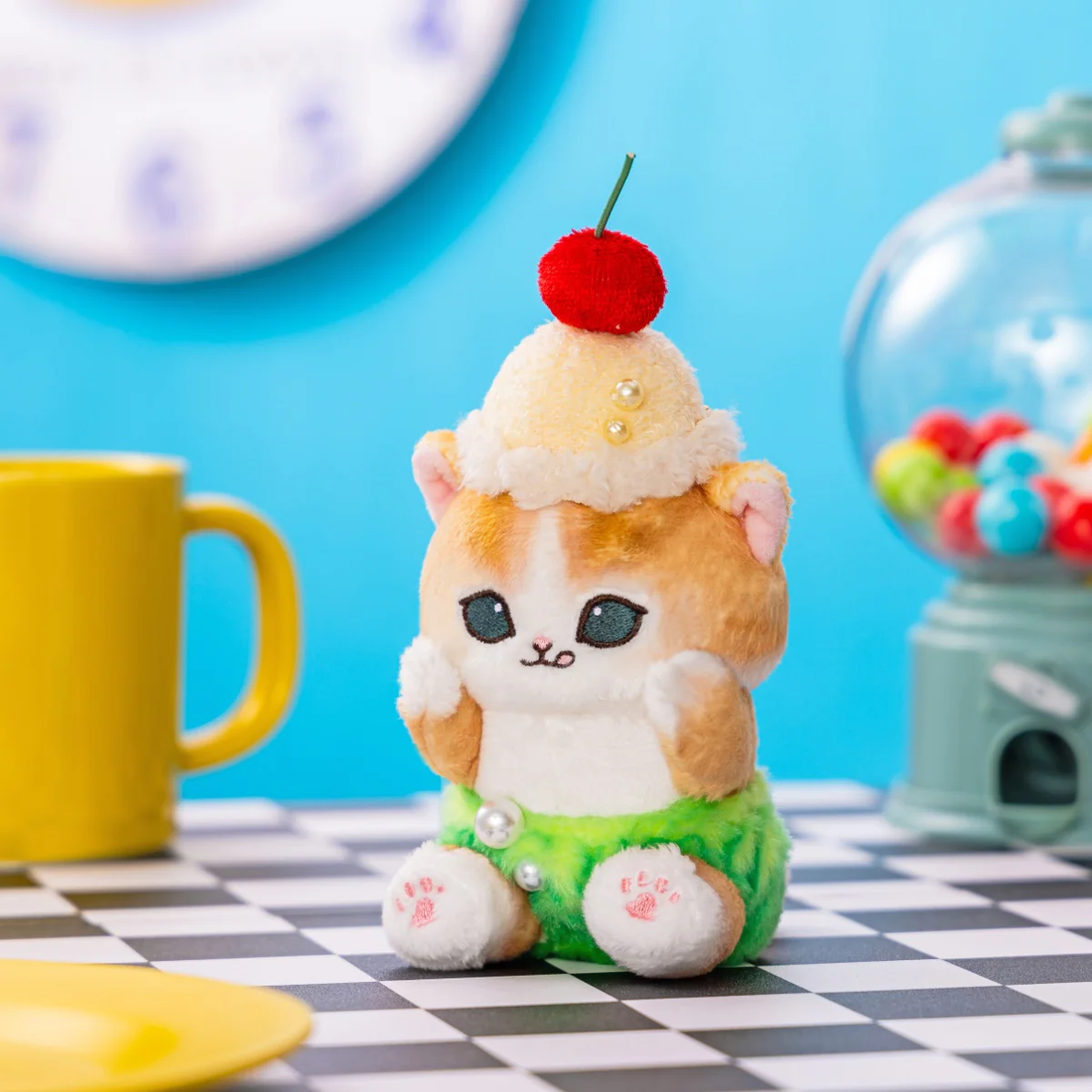 Mofusand｜Diner Cream Soda Cat Mascot Holder /Plush Keychain｜150×80×80mm approx.